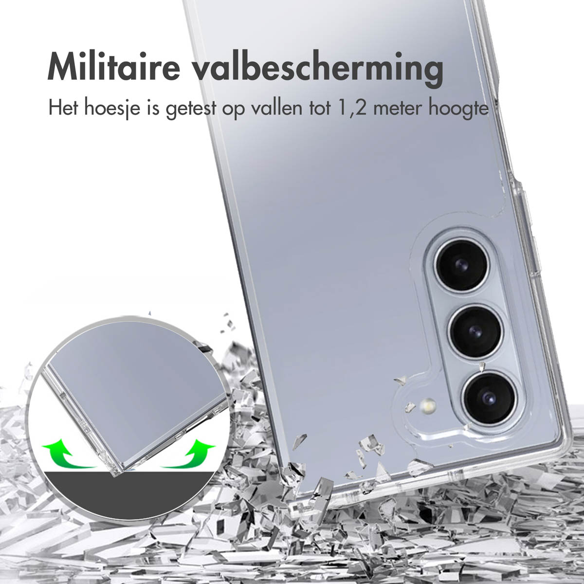 Accezz Xtreme Impact Backcover Samsung Galaxy Z Fold 6 - Transparant - Afbeelding 6