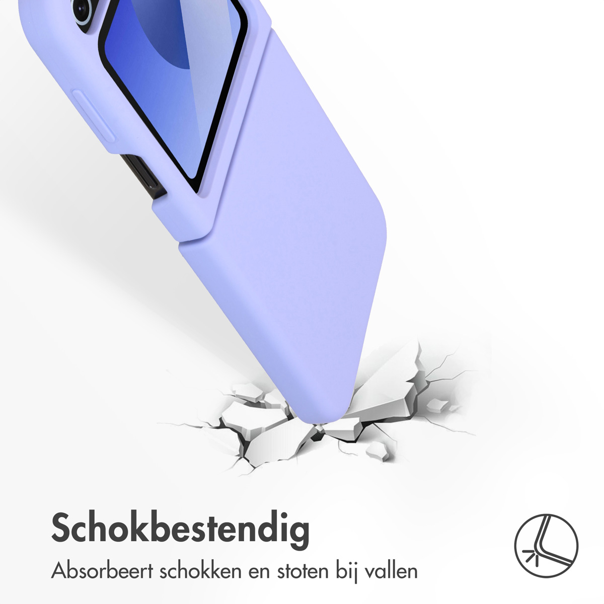 Accezz Liquid Silicone Backcover Samsung Galaxy Z Flip 6 - Paars - Afbeelding 9