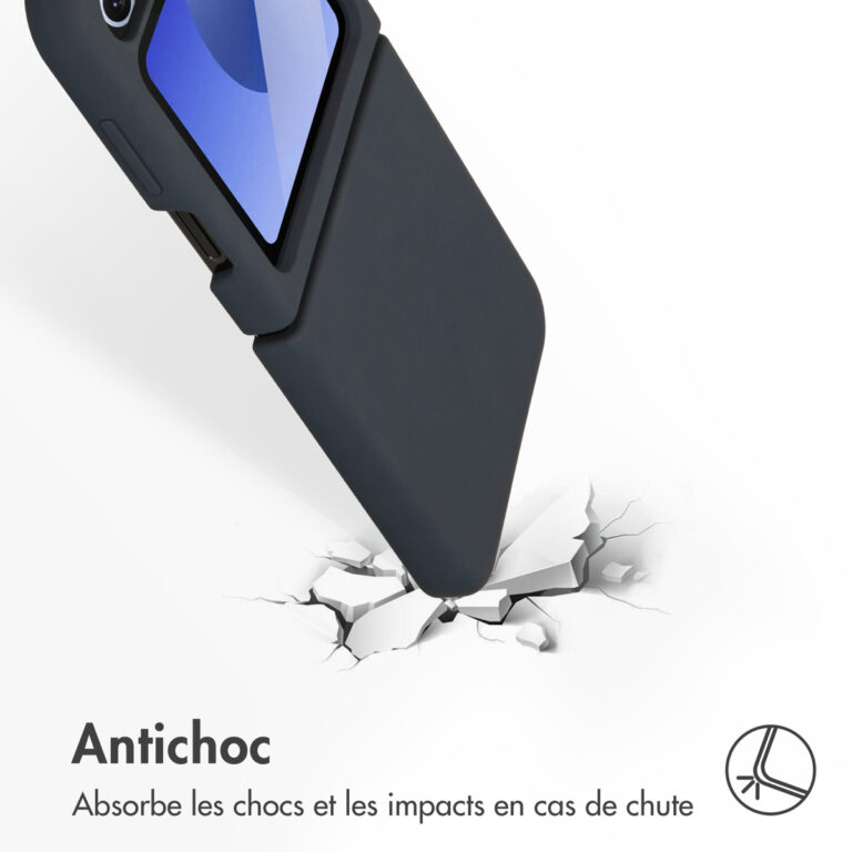 Accezz Liquid Silicone Backcover Samsung Galaxy Z Flip 6 - Donkerblauw - Afbeelding 6