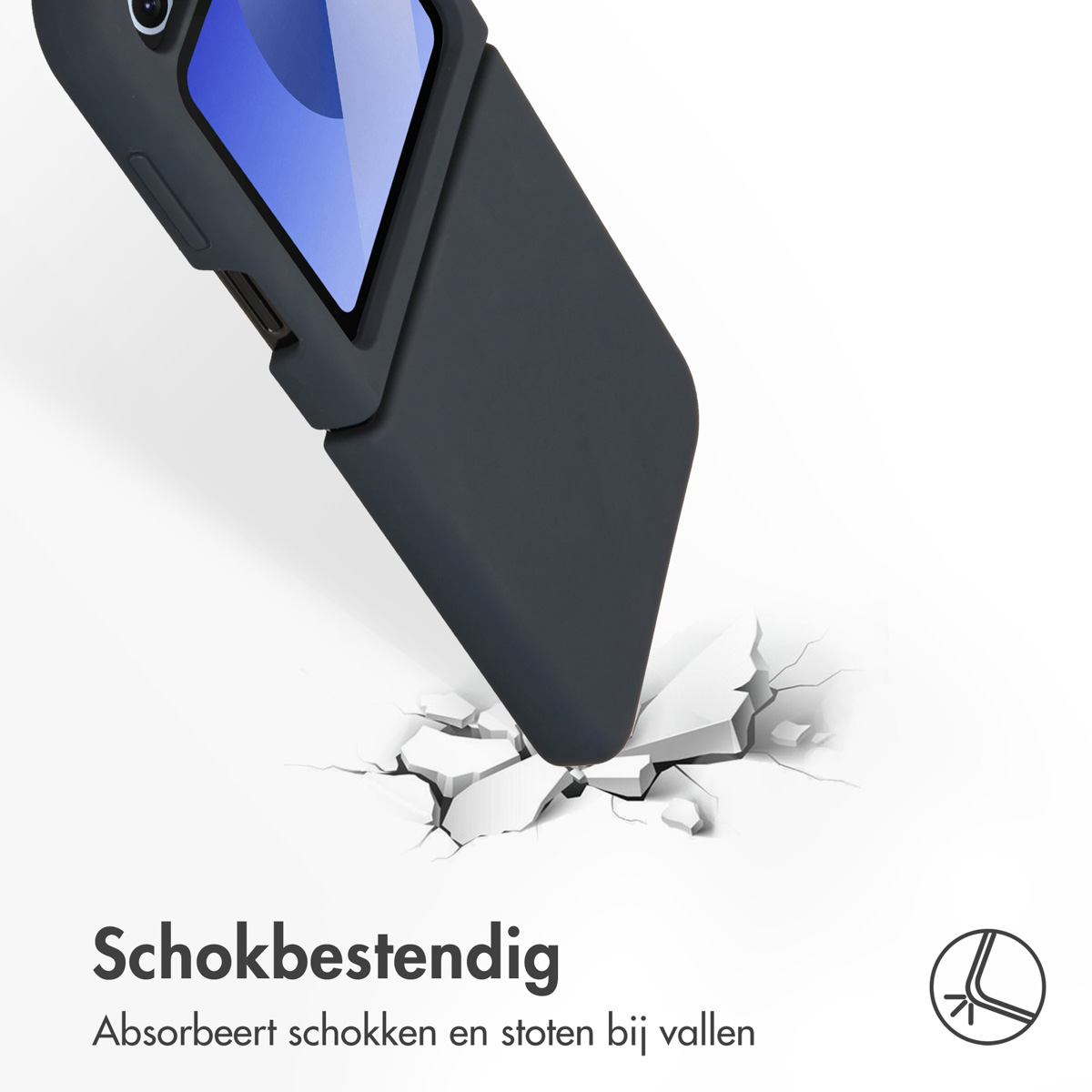 Accezz Liquid Silicone Backcover Samsung Galaxy Z Flip 6 - Donkerblauw - Afbeelding 6