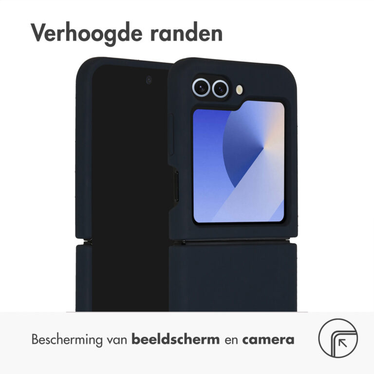 Accezz Liquid Silicone Backcover Samsung Galaxy Z Flip 6 - Donkerblauw - Afbeelding 3