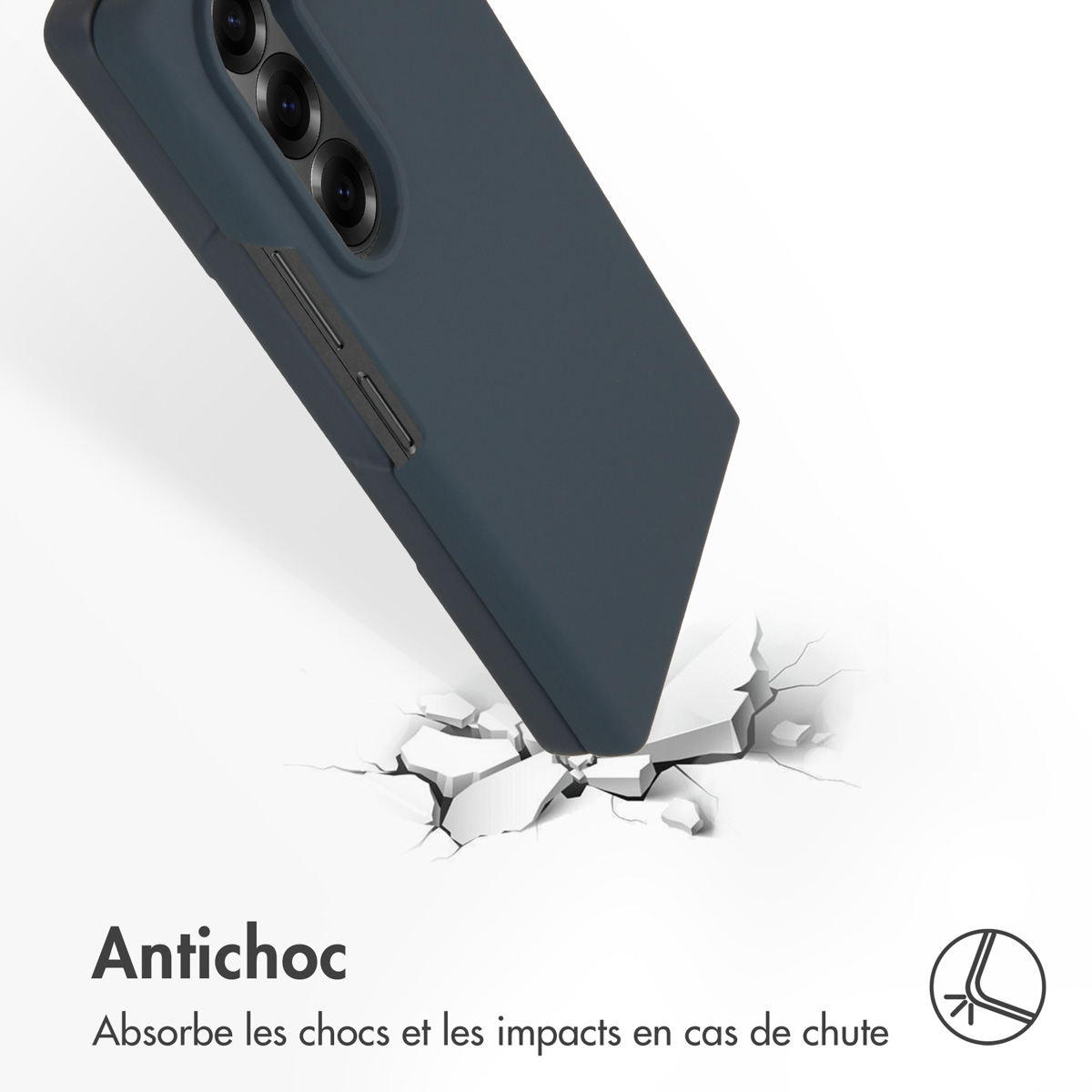 Accezz Liquid Silicone Backcover Samsung Galaxy Z Fold 6 - Donkerblauw - Afbeelding 4