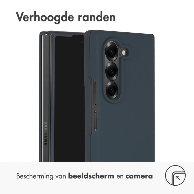 Accezz Liquid Silicone Backcover Samsung Galaxy Z Fold 6 - Donkerblauw - Afbeelding 3