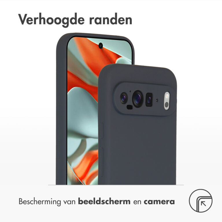Accezz Liquid Silicone Backcover Google Pixel 9 Pro XL - Donkerblauw - Afbeelding 3