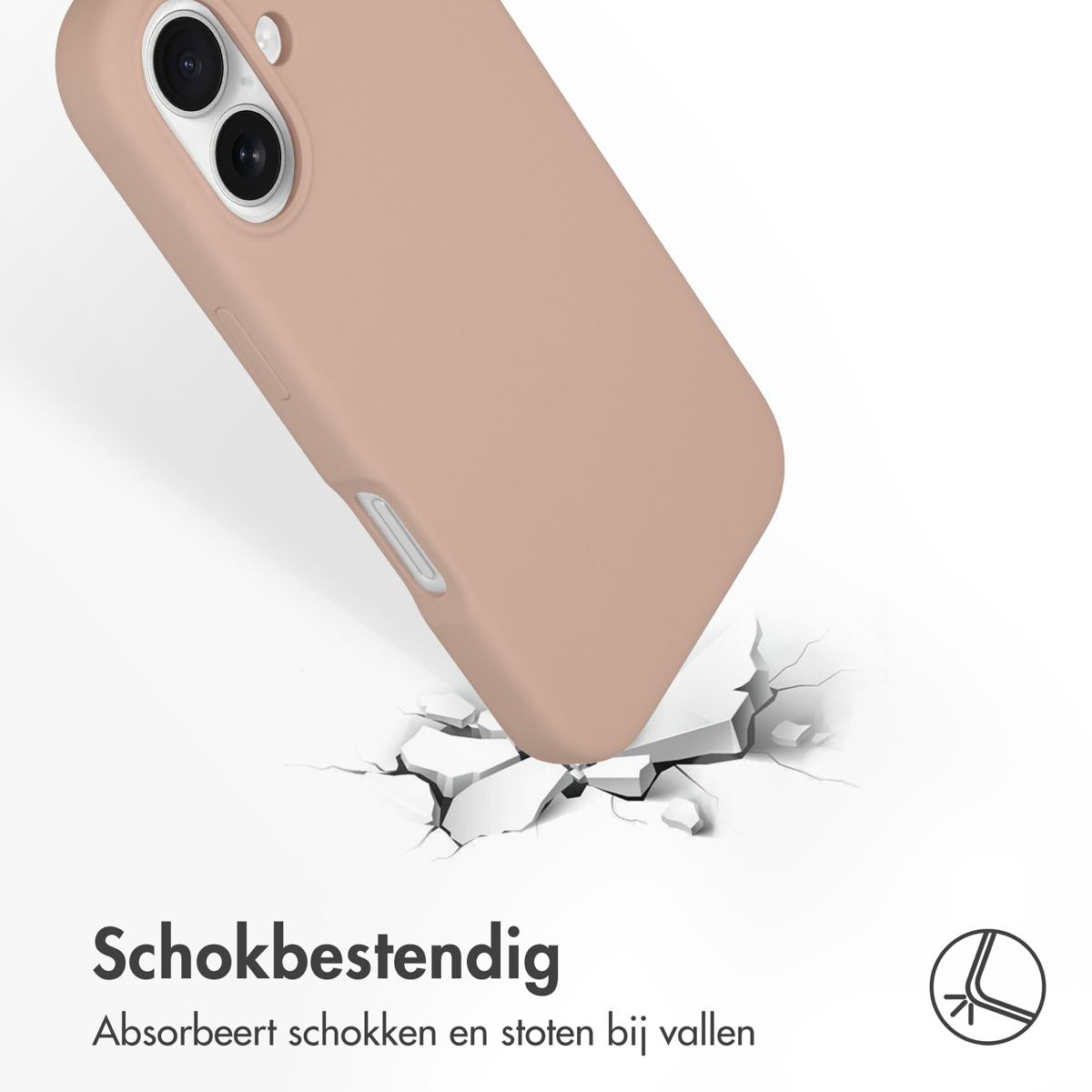 Accezz Liquid Silicone Backcover met MagSafe Apple iPhone 16 - Roze - Afbeelding 3