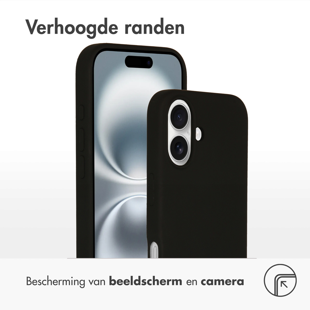 Accezz Liquid Silicone Backcover met MagSafe Apple iPhone 16 - Zwart - Afbeelding 2