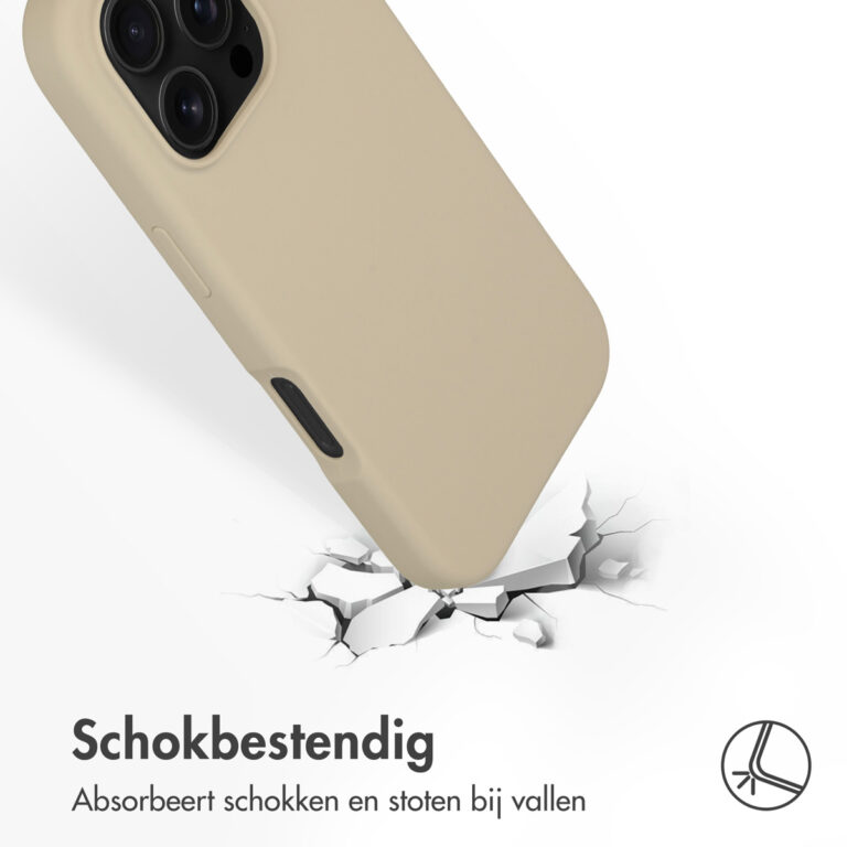 Accezz Liquid Silicone Backcover met MagSafe Apple iPhone 16 Pro - Stone - Afbeelding 6