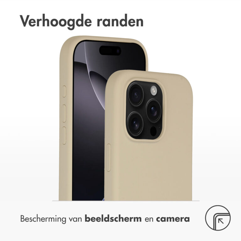 Accezz Liquid Silicone Backcover met MagSafe Apple iPhone 16 Pro - Stone - Afbeelding 5