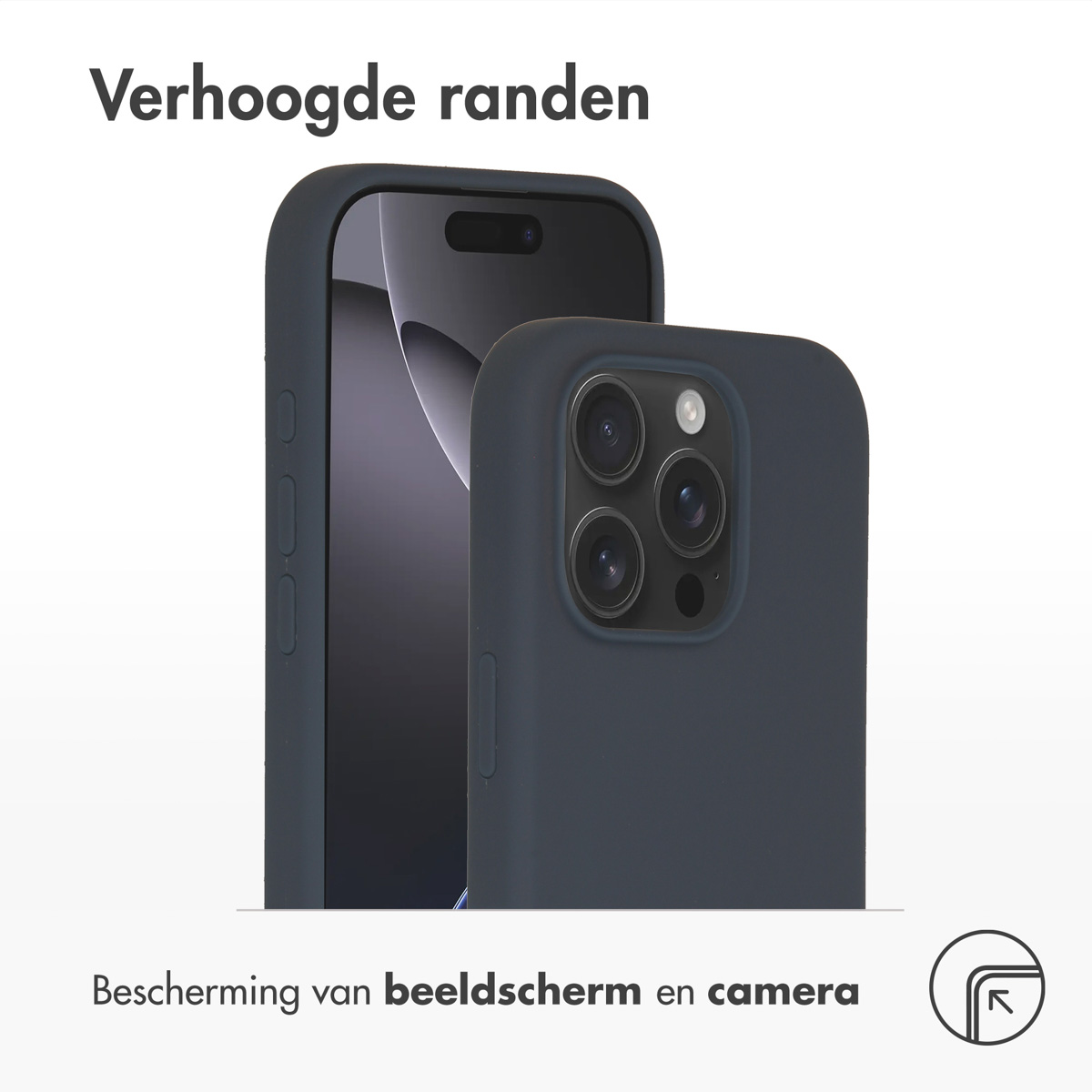 Accezz Liquid Silicone Backcover met MagSafe Apple iPhone 16 Pro - Donkerblauw - Afbeelding 2