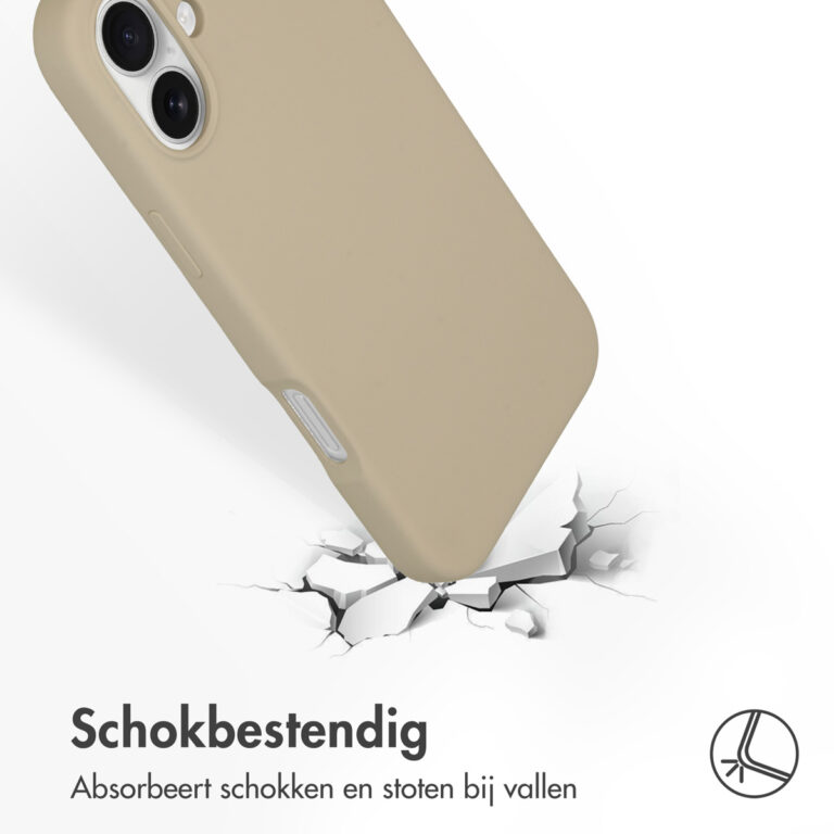 Accezz Liquid Silicone Backcover met MagSafe Apple iPhone 16 Plus - Stone - Afbeelding 5