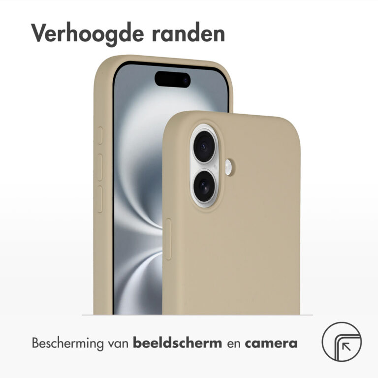 Accezz Liquid Silicone Backcover met MagSafe Apple iPhone 16 Plus - Stone - Afbeelding 6