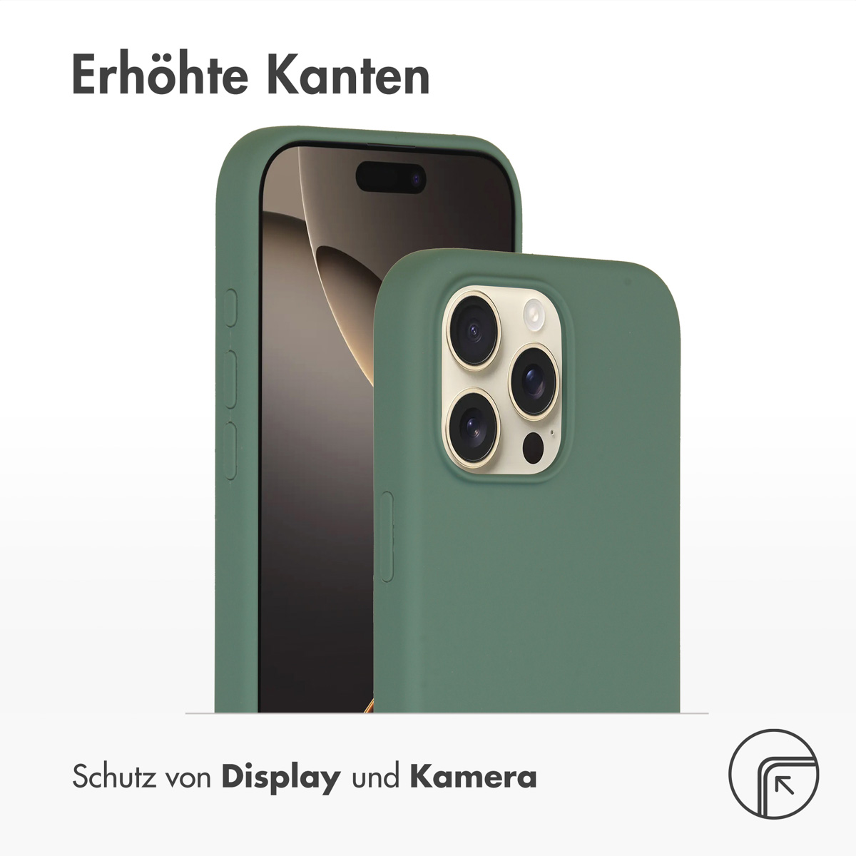 Accezz Liquid Silicone Backcover met MagSafe Apple iPhone 16 Pro Max - Donkergroen - Afbeelding 8