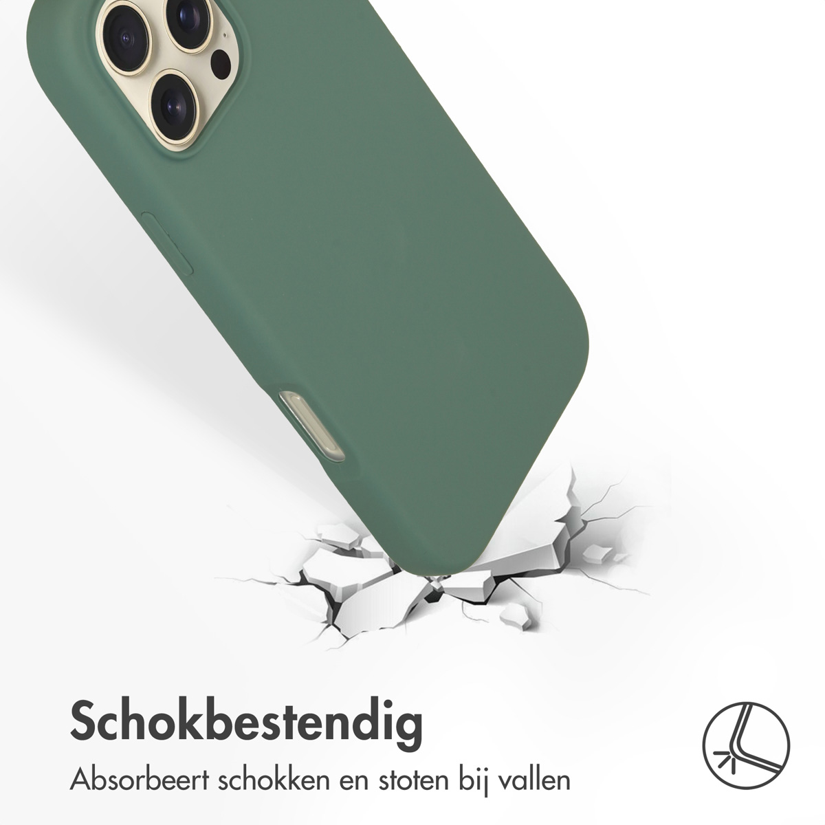 Accezz Liquid Silicone Backcover met MagSafe Apple iPhone 16 Pro Max - Donkergroen - Afbeelding 3