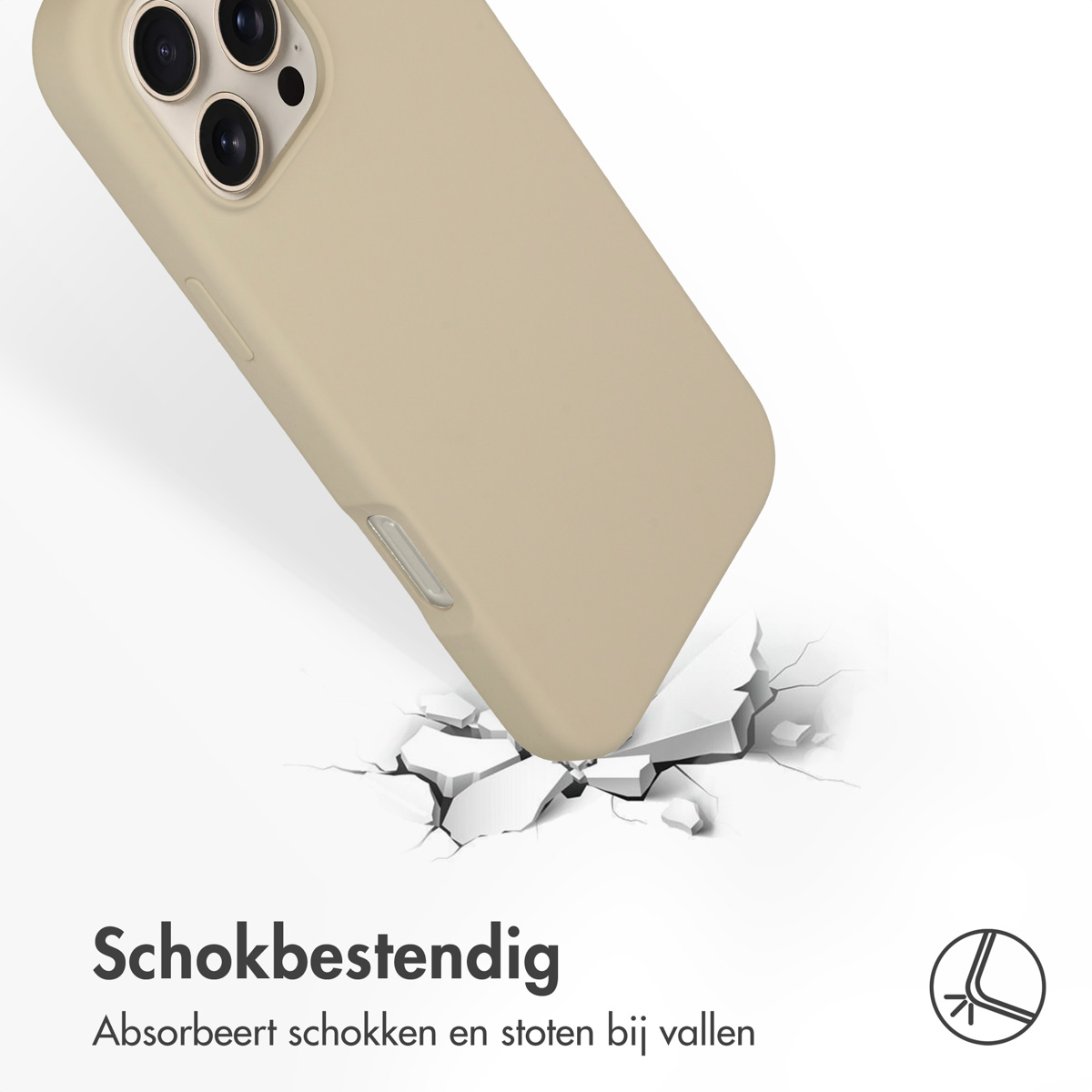 Accezz Liquid Silicone Backcover met MagSafe Apple iPhone 16 Pro Max - Stone - Afbeelding 3