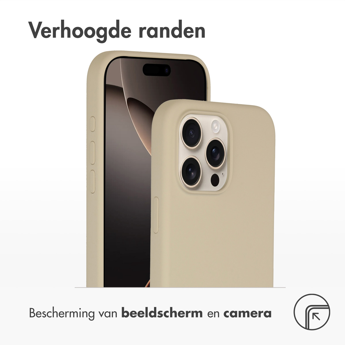 Accezz Liquid Silicone Backcover met MagSafe Apple iPhone 16 Pro Max - Stone - Afbeelding 2