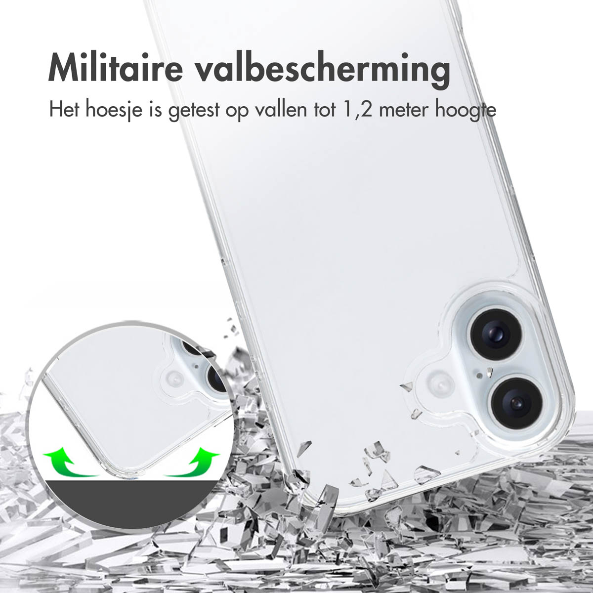 Accezz Xtreme Impact Backcover Apple iPhone 16 - Transparant - Afbeelding 2