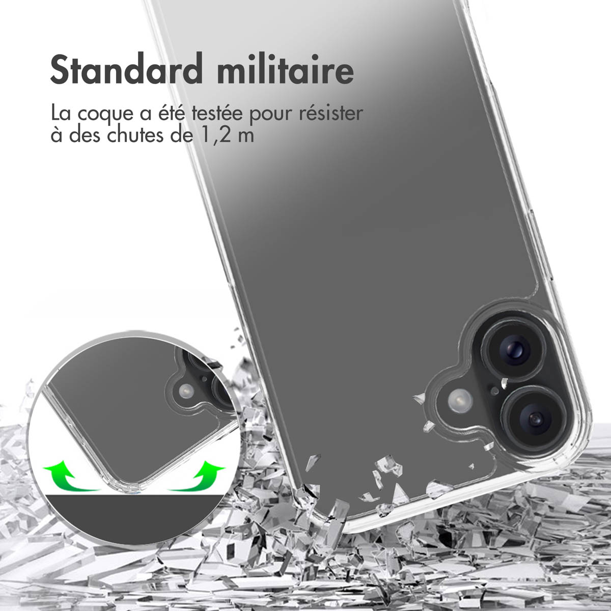 Accezz Xtreme Impact Backcover Apple iPhone 16 Plus - Transparant - Afbeelding 10