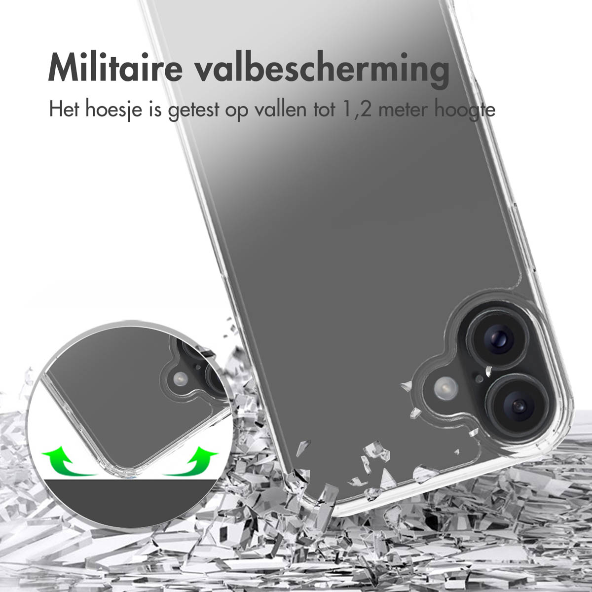 Accezz Xtreme Impact Backcover Apple iPhone 16 Plus - Transparant - Afbeelding 6