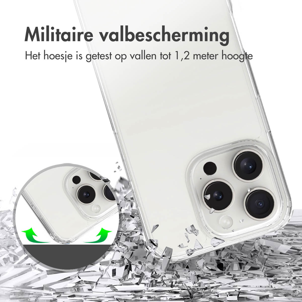 Accezz Xtreme Impact Backcover Apple iPhone 16 Pro - Transparant - Afbeelding 2