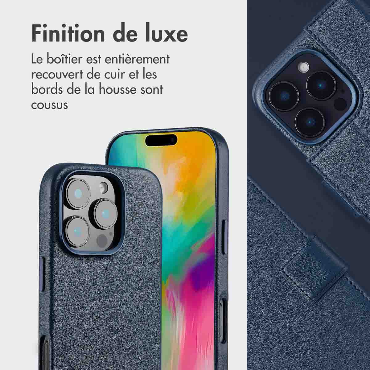 Accezz Leather Bookcase 2-in-1 met MagSafe Apple iPhone 16 Pro Max - Nightfall Blue - Afbeelding 8