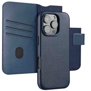 Accezz Leather Bookcase 2-in-1 met MagSafe Apple iPhone 16 Pro Max - Nightfall Blue