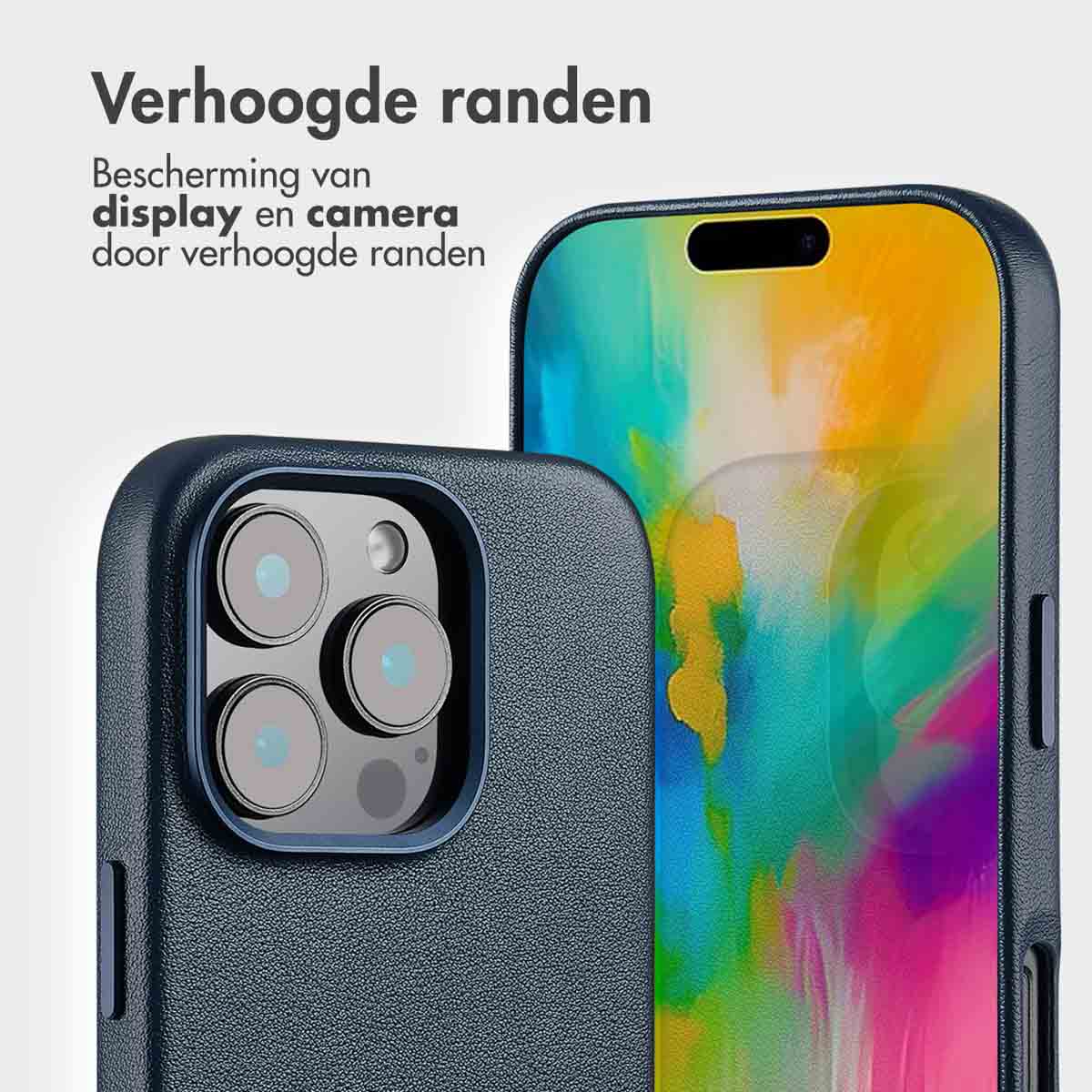 Accezz Leather Bookcase 2-in-1 met MagSafe Apple iPhone 16 Pro - Nightfall Blue - Afbeelding 5