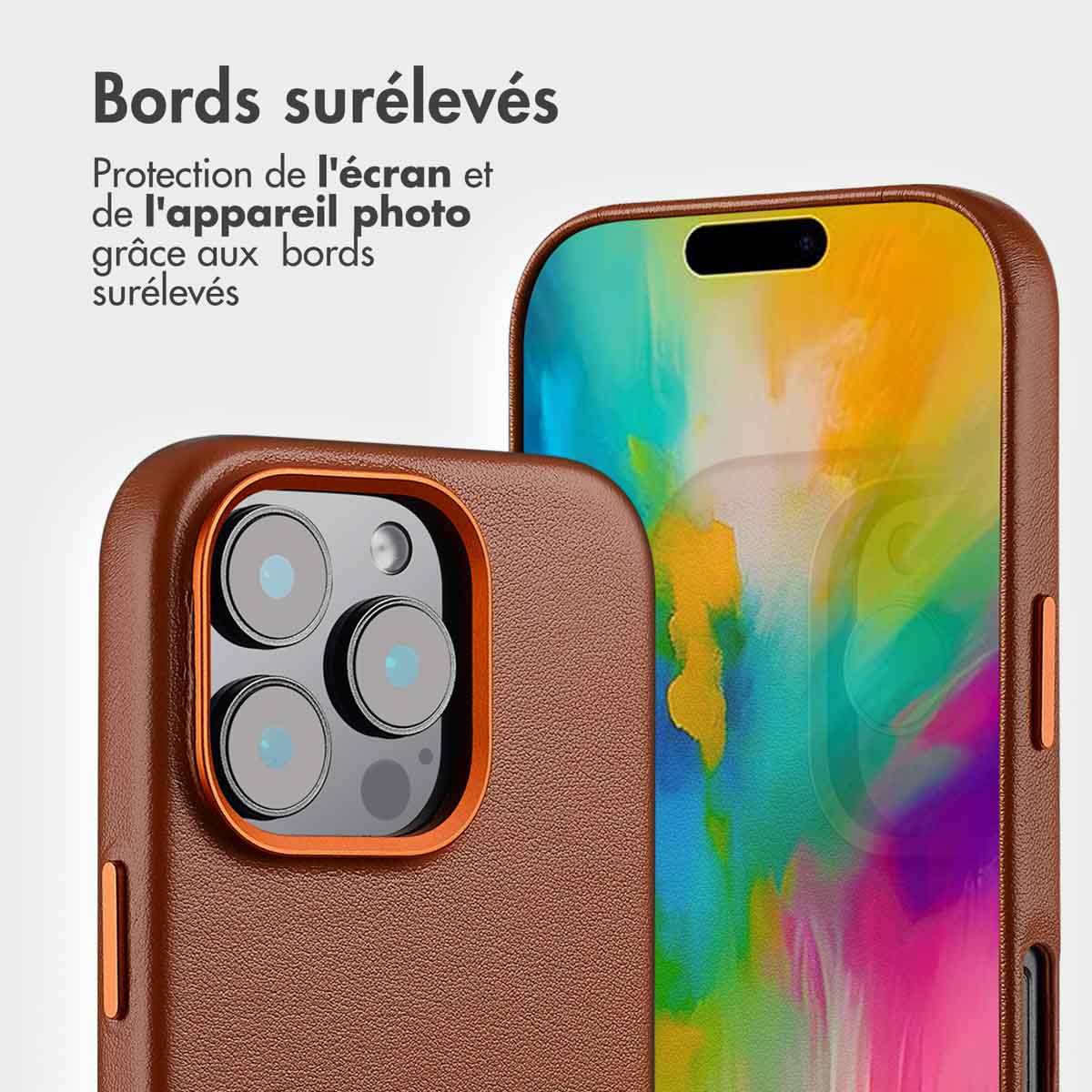 Accezz Leather Bookcase 2-in-1 met MagSafe Apple iPhone 16 Pro - Sienna Brown - Afbeelding 10