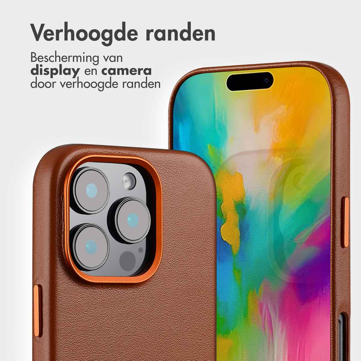 Accezz Leather Bookcase 2-in-1 met MagSafe Apple iPhone 16 Pro - Sienna Brown - Afbeelding 5