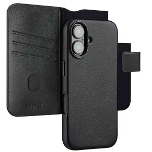 Accezz Leather Bookcase 2-in-1 met MagSafe Apple iPhone 16 - Onyx Black