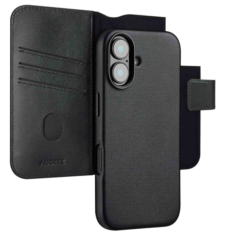 Accezz Leather Bookcase 2-in-1 met MagSafe Apple iPhone 16 - Onyx Black - Afbeelding 10