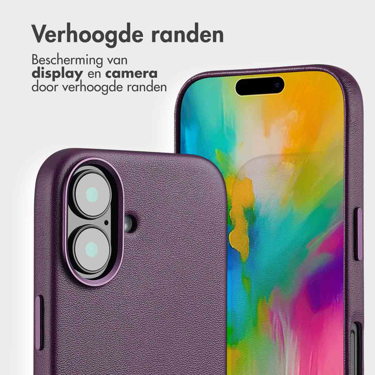 Accezz Leather Bookcase 2-in-1 met MagSafe Apple iPhone 16 - Heath Purple - Afbeelding 4