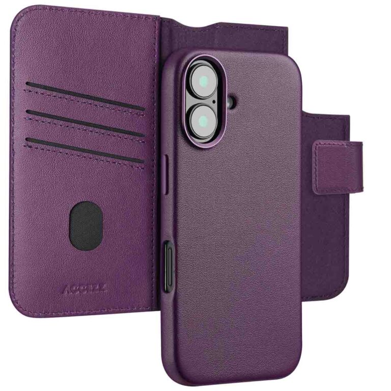 Accezz Leather Bookcase 2-in-1 met MagSafe Apple iPhone 16 - Heath Purple - Afbeelding 9