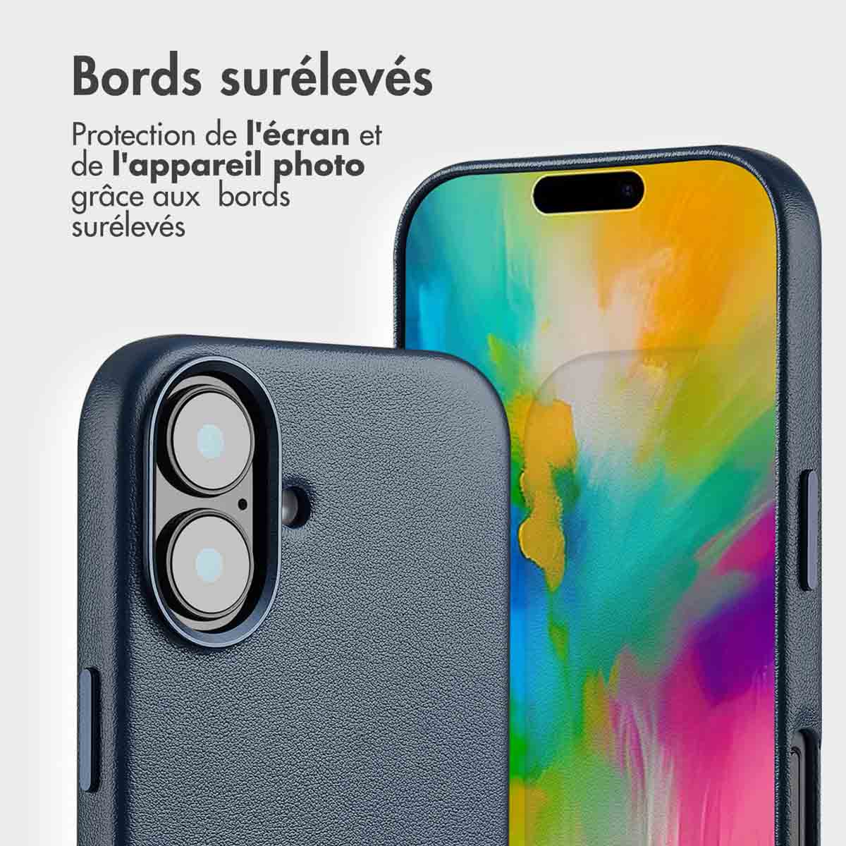 Accezz Leather Bookcase 2-in-1 met MagSafe Apple iPhone 16 - Nightfall Blue - Afbeelding 10