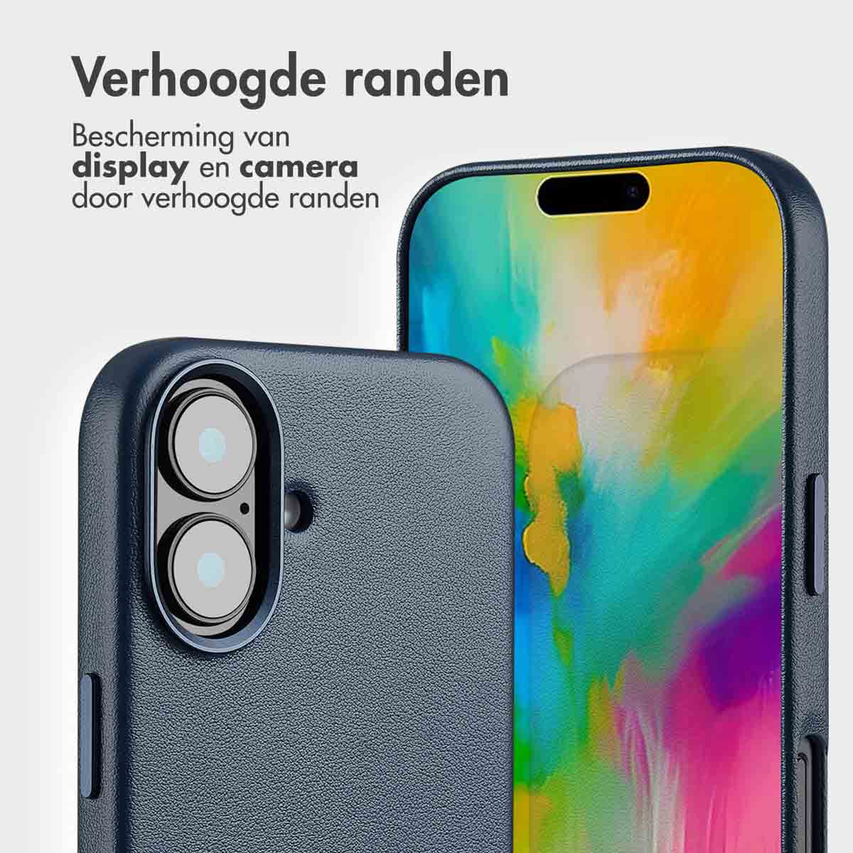 Accezz Leather Bookcase 2-in-1 met MagSafe Apple iPhone 16 - Nightfall Blue - Afbeelding 4