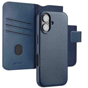 Accezz Leather Bookcase 2-in-1 met MagSafe Apple iPhone 16 - Nightfall Blue
