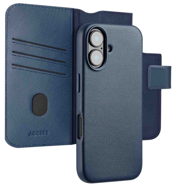 Accezz Leather Bookcase 2-in-1 met MagSafe Apple iPhone 16 - Nightfall Blue - Afbeelding 10