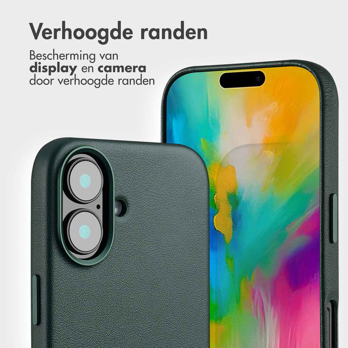 Accezz Leather Bookcase 2-in-1 met MagSafe Apple iPhone 16 - Cedar Green - Afbeelding 4