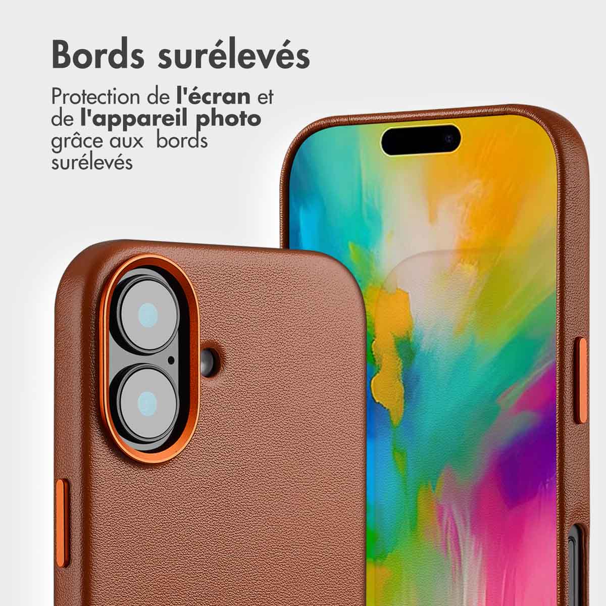 Accezz Leather Bookcase 2-in-1 met MagSafe Apple iPhone 16 - Sienna Brown - Afbeelding 9