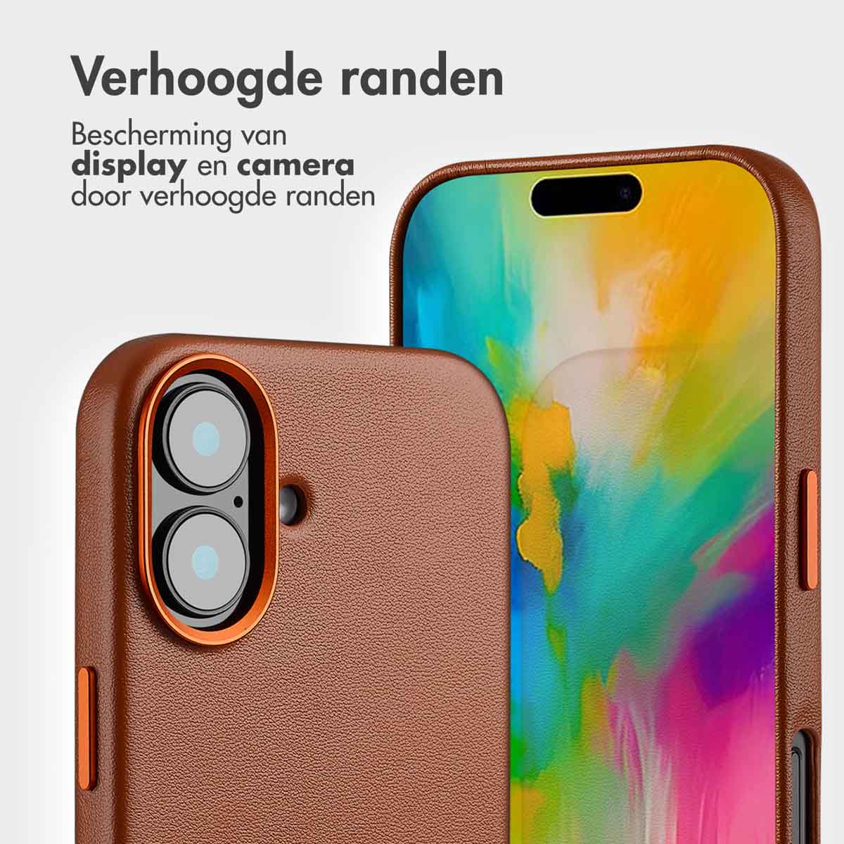 Accezz Leather Bookcase 2-in-1 met MagSafe Apple iPhone 16 - Sienna Brown - Afbeelding 4