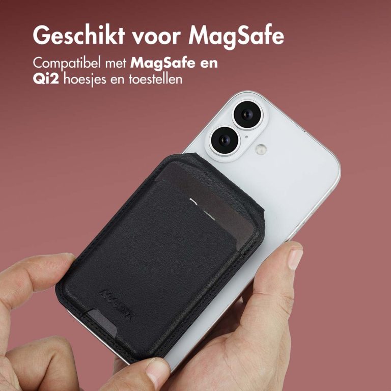 Accezz Leren Wallet met standaard voor MagSafe - Onyx Black - Afbeelding 4