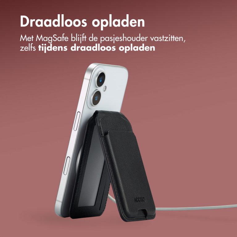 Accezz Leren Wallet met standaard voor MagSafe - Onyx Black - Afbeelding 6