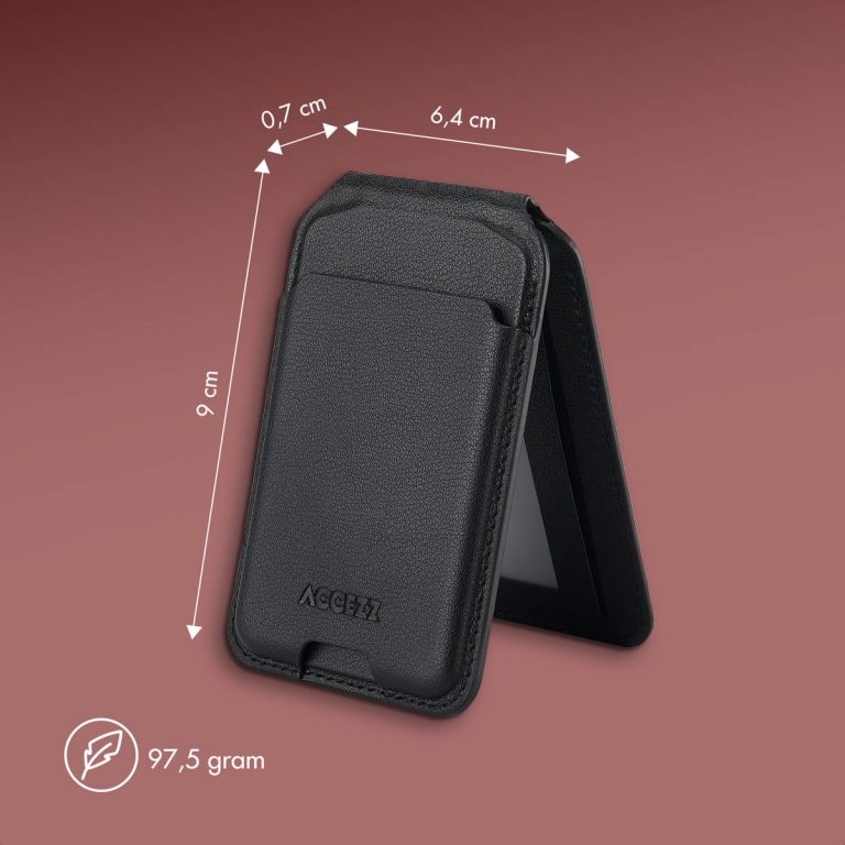 Accezz Leren Wallet met standaard voor MagSafe - Onyx Black - Afbeelding 7