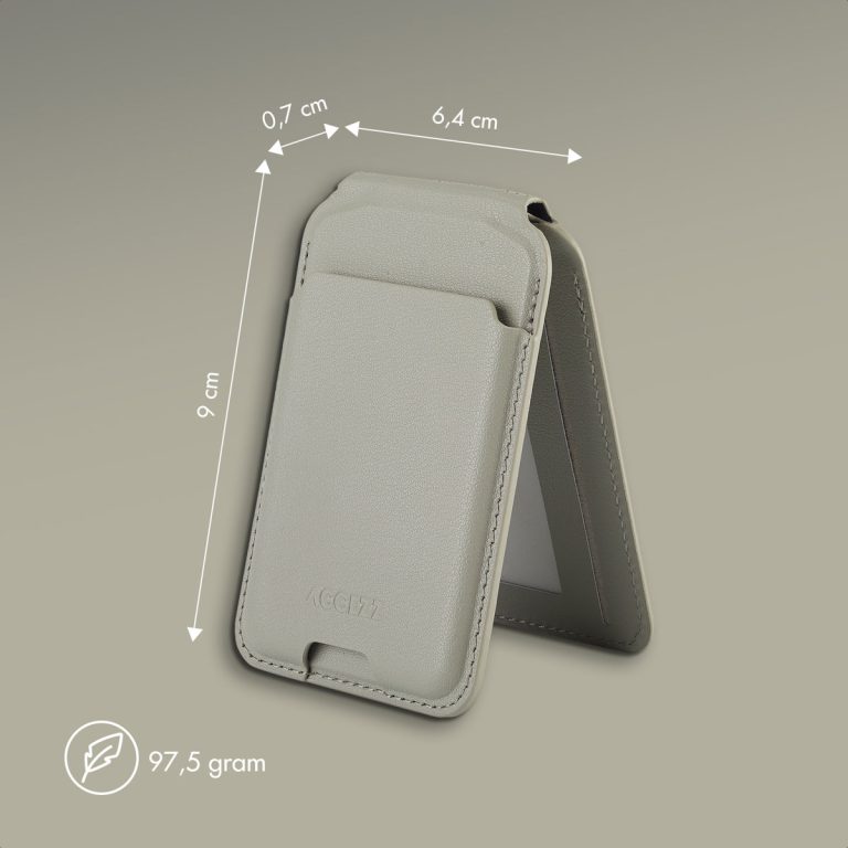 Accezz Leren Wallet met standaard voor MagSafe - Light Grey - Afbeelding 7
