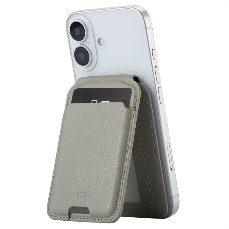 Accezz Leren Wallet met standaard voor MagSafe - Light Grey - Afbeelding 10