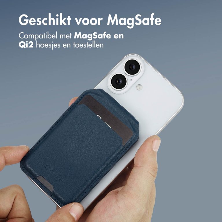 Accezz Leren Wallet met standaard voor MagSafe - Nightfall Blue - Afbeelding 4
