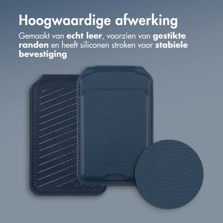 Accezz Leren Wallet met standaard voor MagSafe - Nightfall Blue - Afbeelding 5