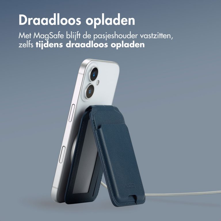 Accezz Leren Wallet met standaard voor MagSafe - Nightfall Blue - Afbeelding 6