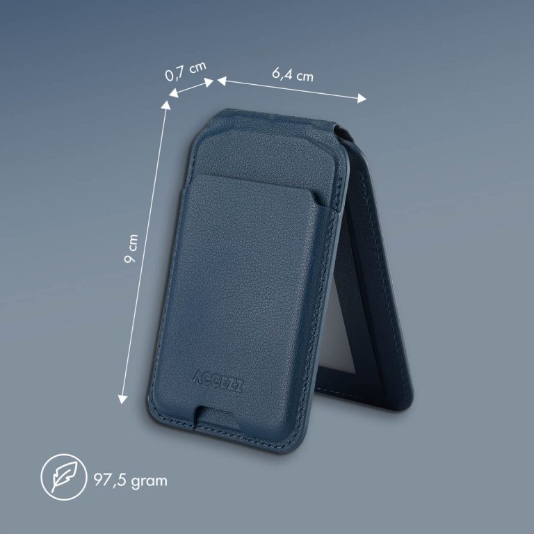 Accezz Leren Wallet met standaard voor MagSafe - Nightfall Blue - Afbeelding 7