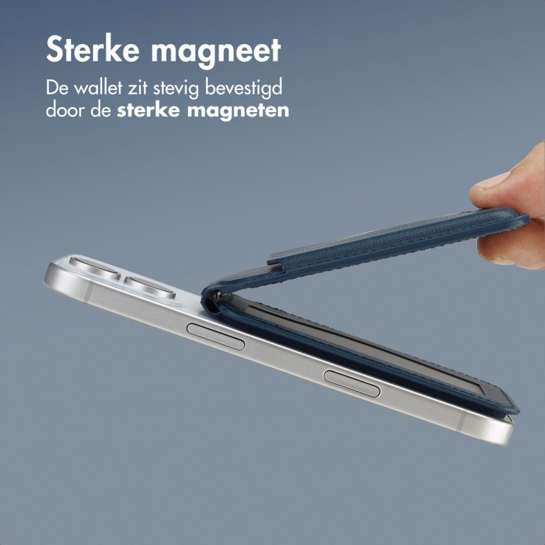 Accezz Leren Wallet met standaard voor MagSafe - Nightfall Blue - Afbeelding 9