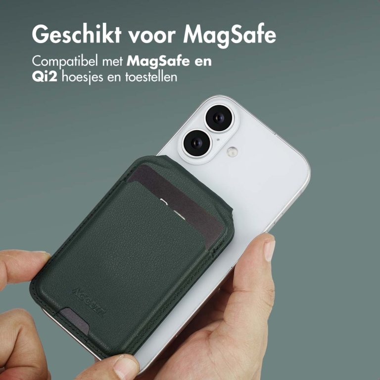 Accezz Leren Wallet met standaard voor MagSafe - Cedar Green - Afbeelding 4